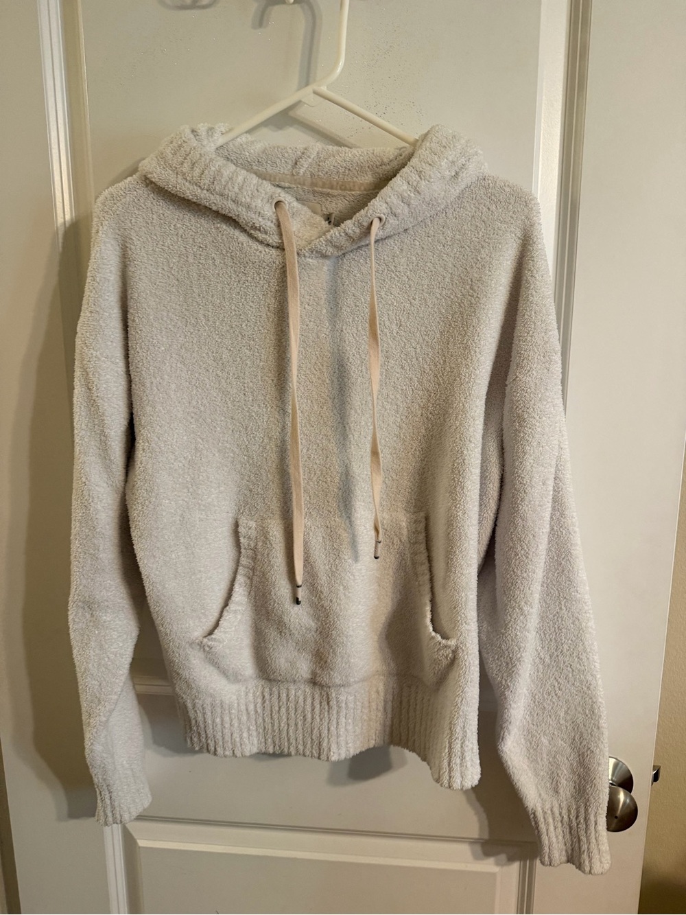 UGG Cream Plush Hooded Pullover Hoodie with Kangaroo Pocket